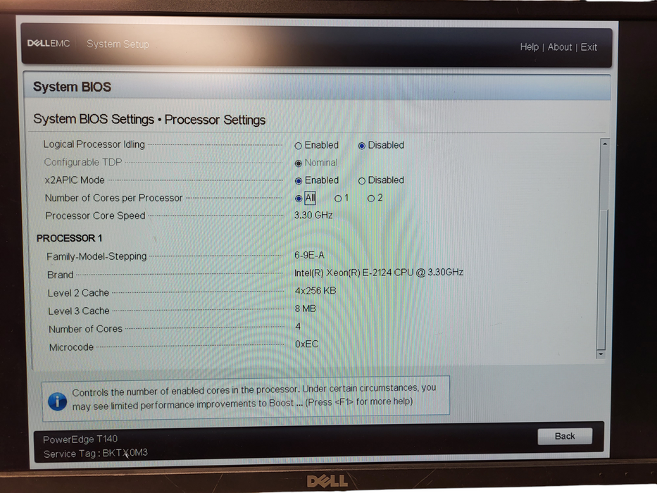 Dell PowerEdge T140 Xeon E-2124 @ 3.30GHz 16GB DDR4 H330 RAID 365W PSU NO HDD