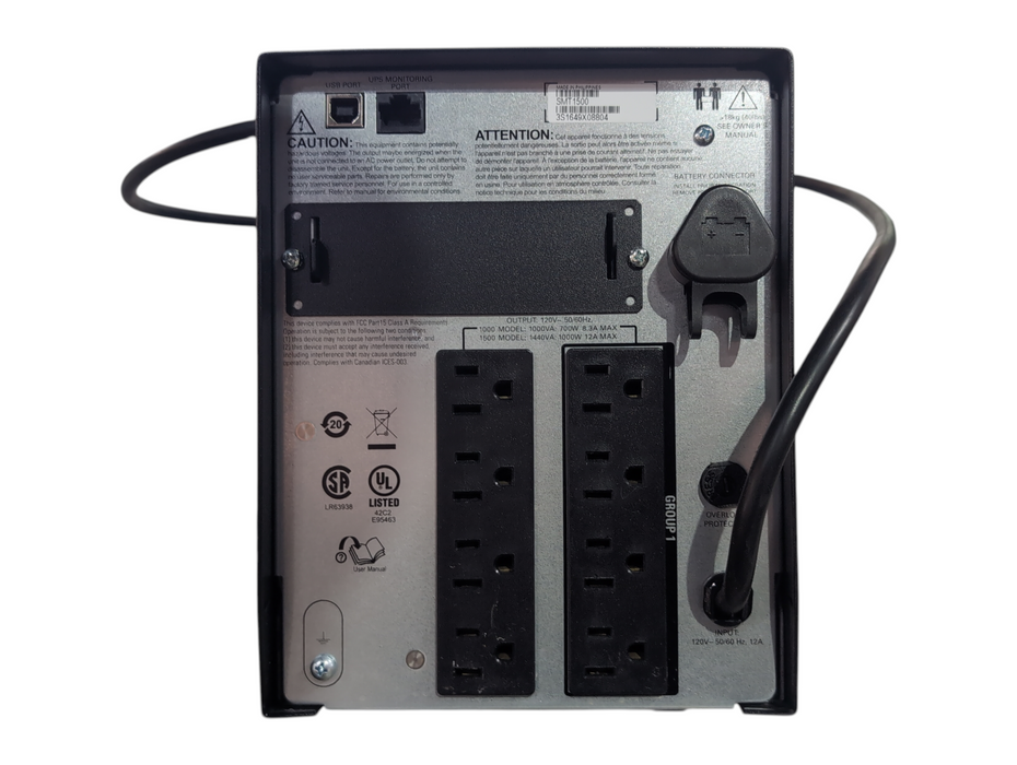 APC Smart-UPS SMT1500 LCD 1000W 1500VA 120V 8 Outlet w/ Battery