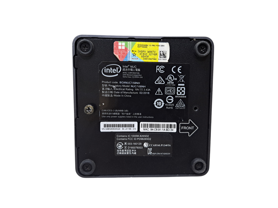 Intel NUC7i5BNH Mini PC | Intel Core i5-7260U @2.20GHz, 8GB DDR4, No HDD
