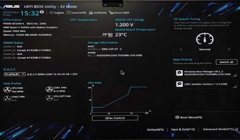Custom PC/ASUS PRIME B550M-A, Ryzen 5 5600G 3.90GHz, 16GB DDR4, 256GB NVMe
