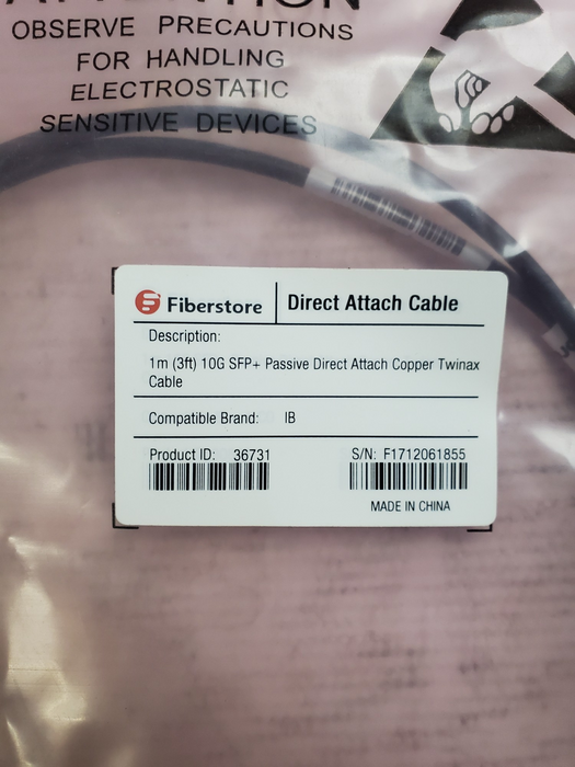 Lot 28x New - Fiberstore 10G SFP+ Passive Direct Attach Copper Twinax Cable