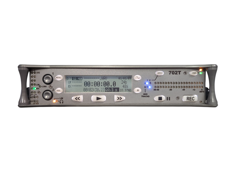Sound Devices 702T 2-Channel Field Recorder Timecode w/ Power Adapter