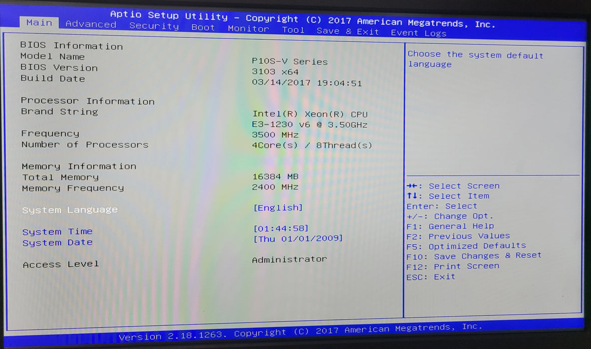 WorkStatio/ASUS P10S-V Series | Xeon E3-1230 v6 @3.50GHz 16GB DDR4 | NO HDD