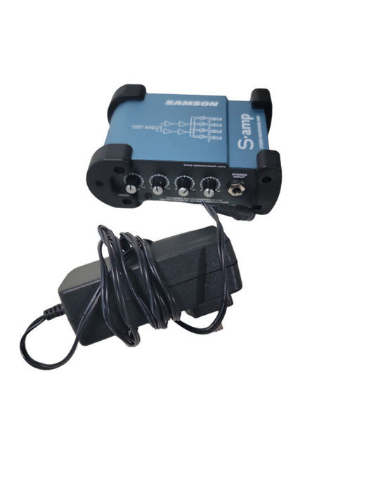 Samson S-amp Stereo Headphone Amp Amplifier 4 Four Channel With Power supply