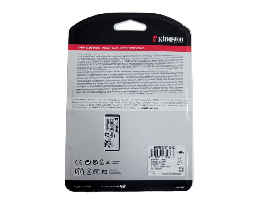 Kingston Digital 120GB SSD  UV400 SATA 3 2.5" Solid State Drive SUV400S37/120GB