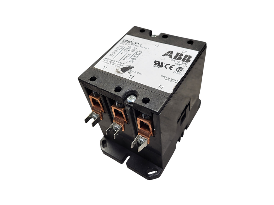 ABB DP90C3P-1 90A 120VAC 3-Pole Type DP Non-Reversing Definite Purpose Contactor