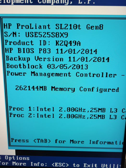 HP CS242-HC StoreVirtual 4x ProLiant SL210T Node  2x Xeon E5-2680 v2 256GB DDR3