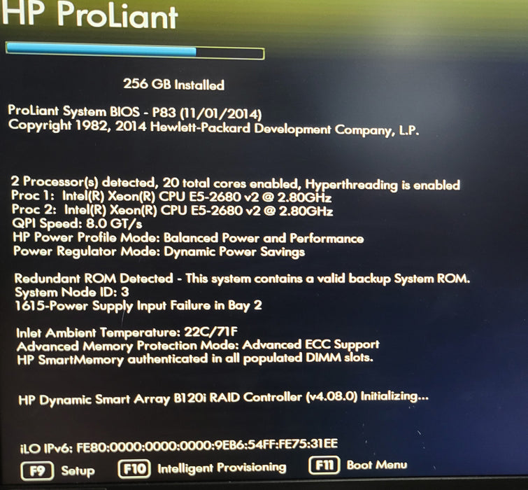 HP CS242-HC StoreVirtual 4x ProLiant SL210T Node  2x Xeon E5-2680 v2 256GB DDR3