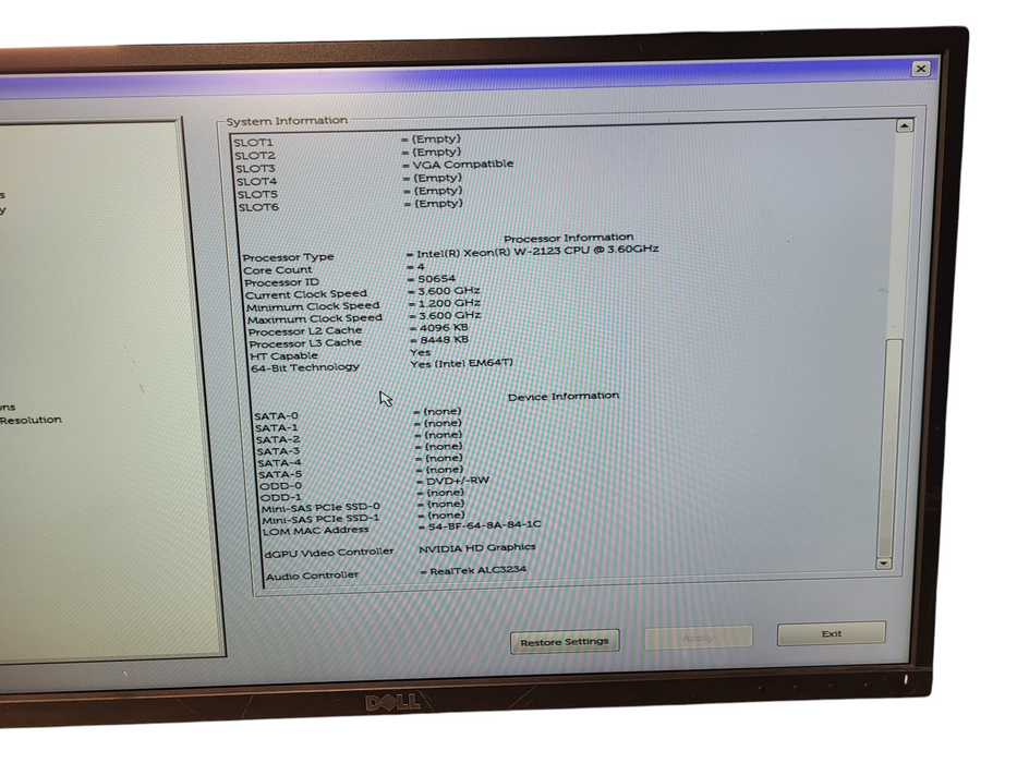 Dell Precision 5820 | Xeon W-2123 @3.60GHz 16GB DDR4 950W PSU NO HDD