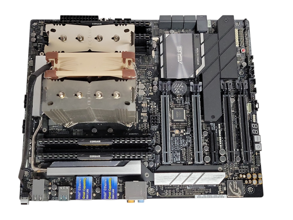 ASUS WS X299 PRO/SE WS board, Core I7-7820X 3.60GHz CPU, 64GB DDR4 RAM, I/O shie
