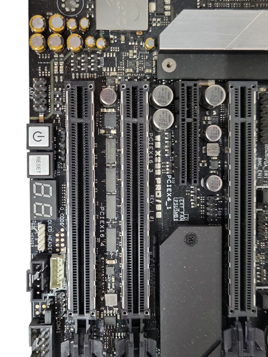 ASUS WS X299 PRO/SE WS board, Core I7-7820X 3.60GHz CPU, 64GB DDR4 RAM, I/O shie