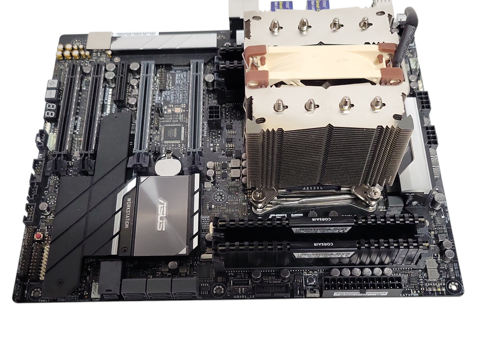 ASUS WS X299 PRO/SE WS board, Core I7-7820X 3.60GHz CPU, 64GB DDR4 RAM, I/O shie