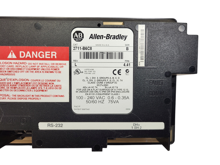 Allen Bradley PanelView 600 Standard Operator Terminal 2711-B6C8