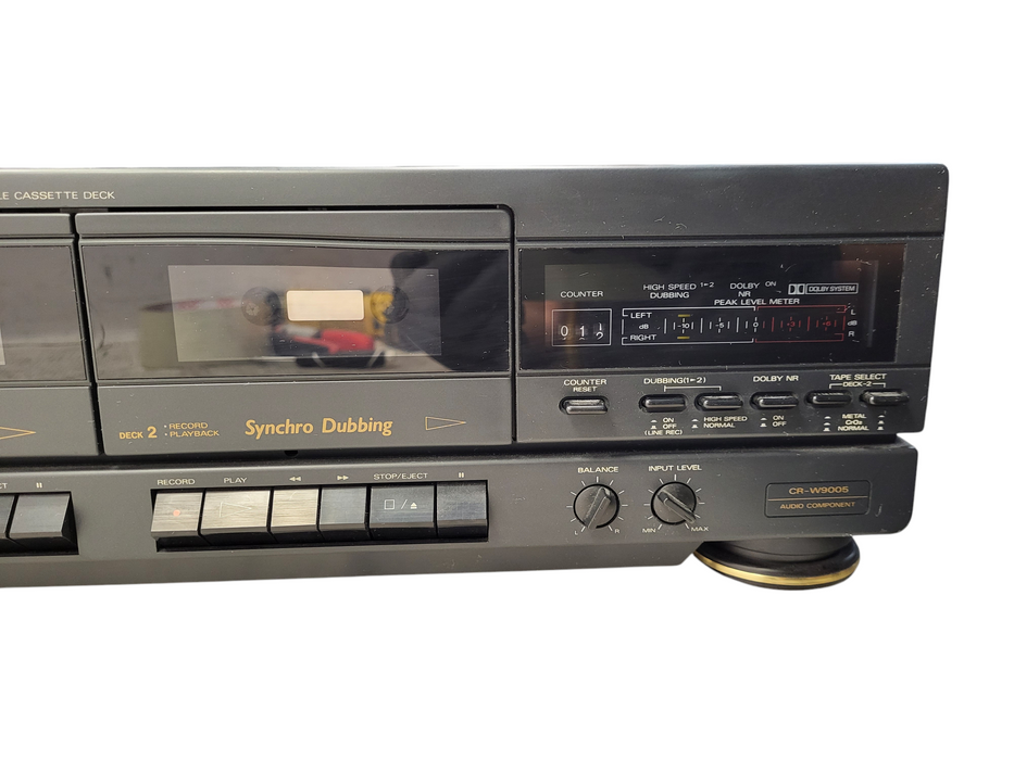 VINTAGE FISHER CR-W9005 DUAL CASSETTE DECK WORKS GREAT CLEAN