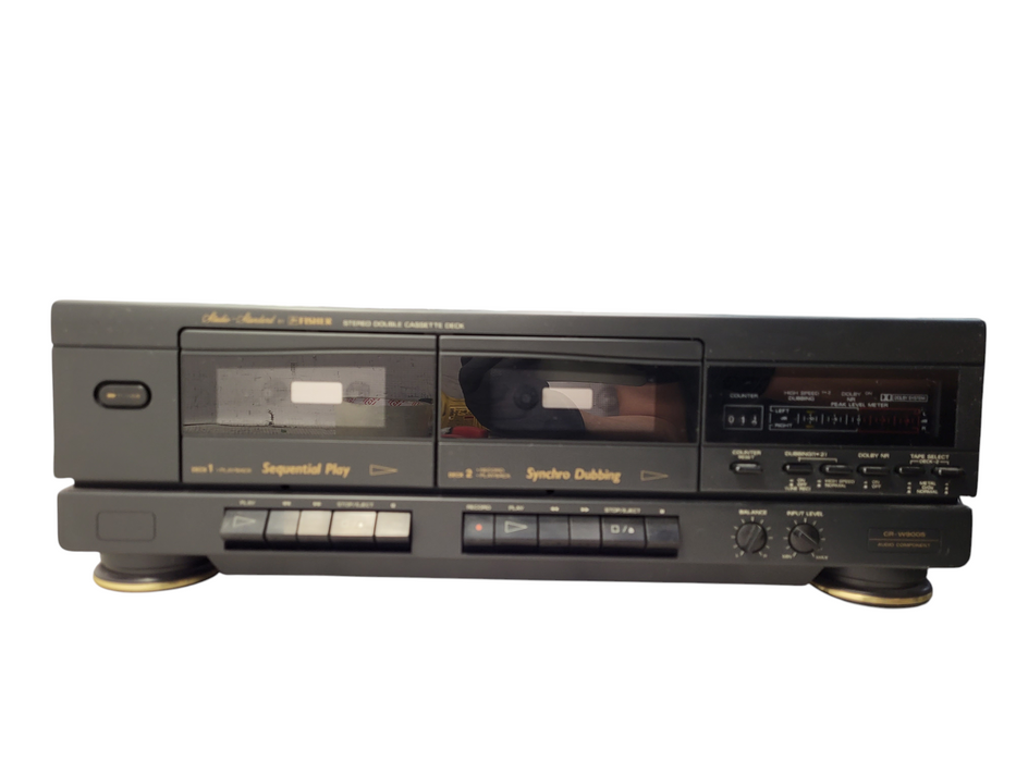 VINTAGE FISHER CR-W9005 DUAL CASSETTE DECK WORKS GREAT CLEAN