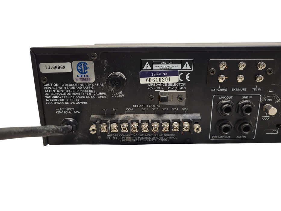 InterM PA-2000 6 Channel 5-Band EQ Public Address Amplifier