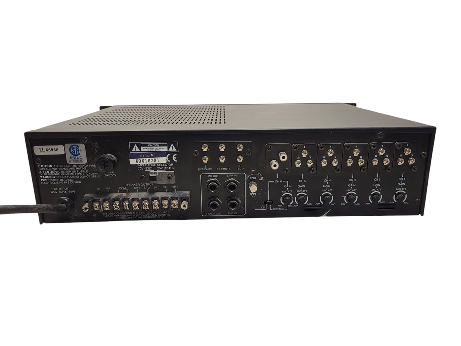 InterM PA-2000 6 Channel 5-Band EQ Public Address Amplifier