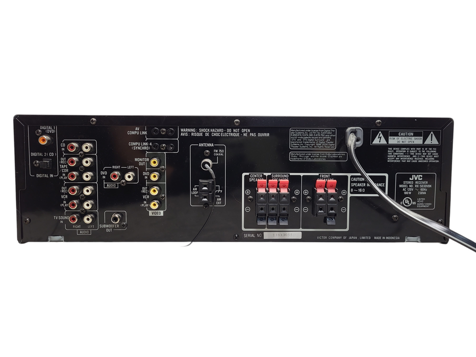 JVC RX-5030V Audio/Video Control Receiver No Remote