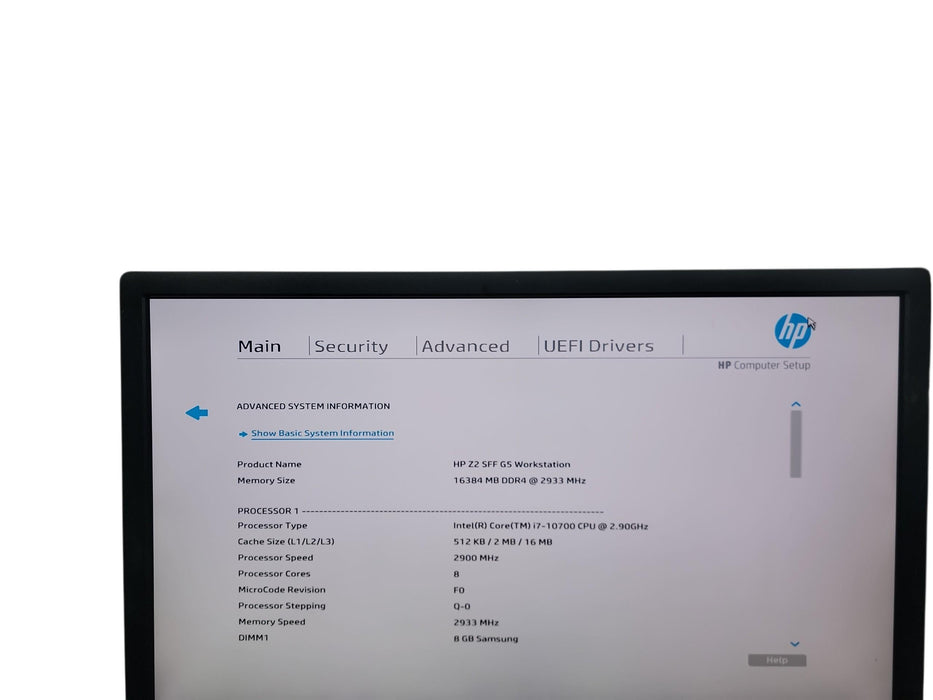 HP Z2 SFF G5 Workstation i7 - 10700 @ 2.90GHz 16GB DDR4 Ram No HDD