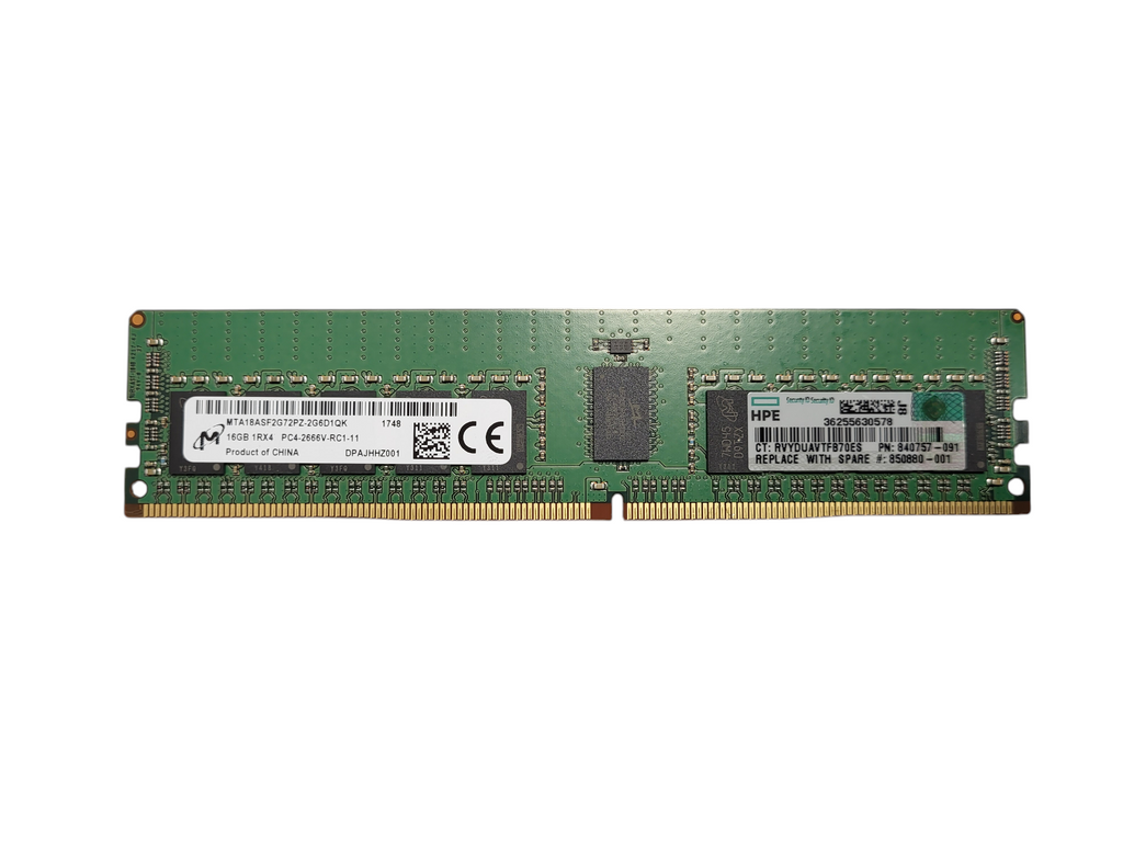 Micron 16GB 1Rx4 PC4-2666V-RC1-11 MTA18ASF2G72PZ-2G6D1 748 Server
