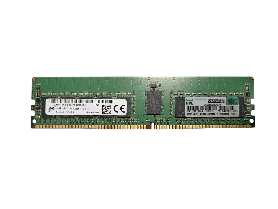 Micron 16GB 1Rx4 PC4-2666V-RC1-11 MTA18ASF2G72PZ-2G6D1 748  Server Memory