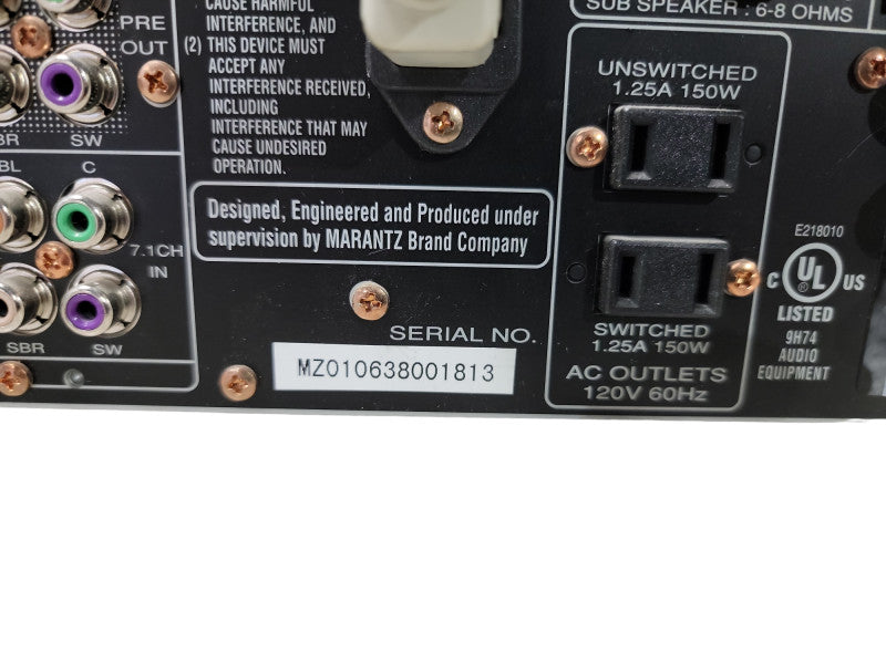 Marantz SR8002 7.1 AV Receiver Dolby | HDMI x5 Input 1x Output
