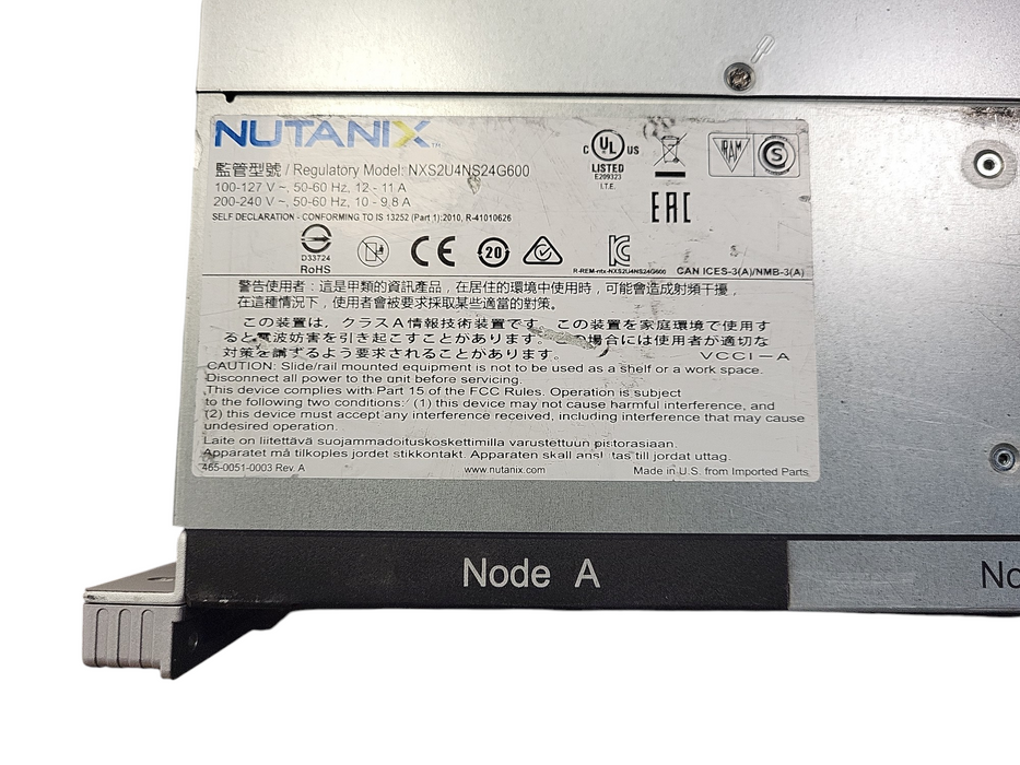 Nutanix NXS2U4NS24G600 24SFF server 2x X11DPT-B-G6-NI22 2x Silver 4114 32GB DDR4