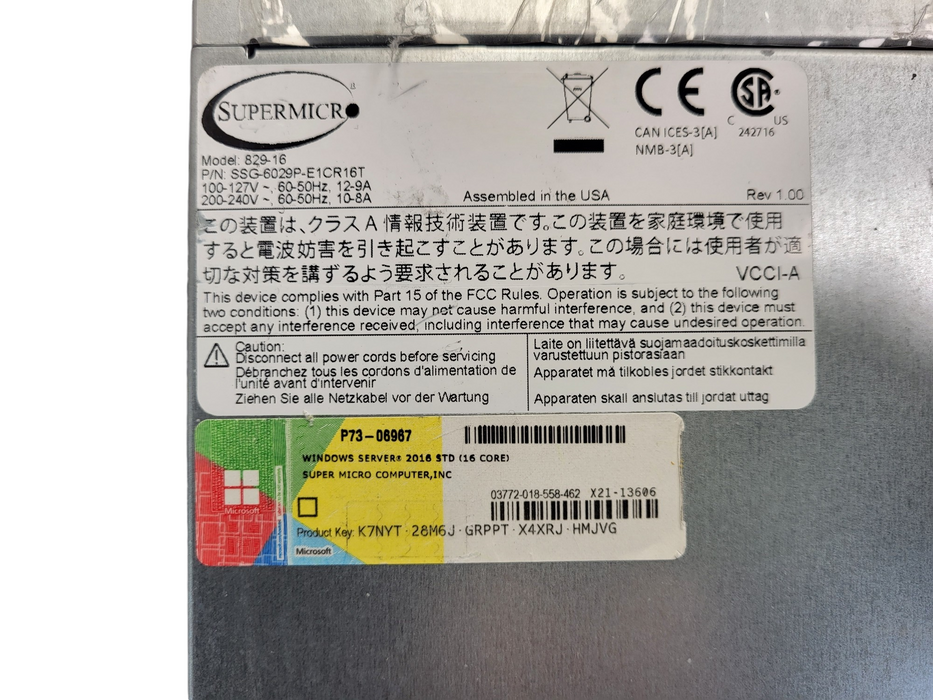 Supermicro SuperStorage 6029P-E1CR16T Silver 4108 @ 1.8GHz 48GB DDR4