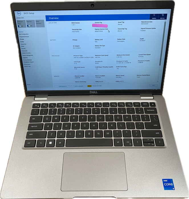 Dell Latitude 5440 Core i5-1335U 13th Gen 16GB RAM No SSD No OS Installed READ!