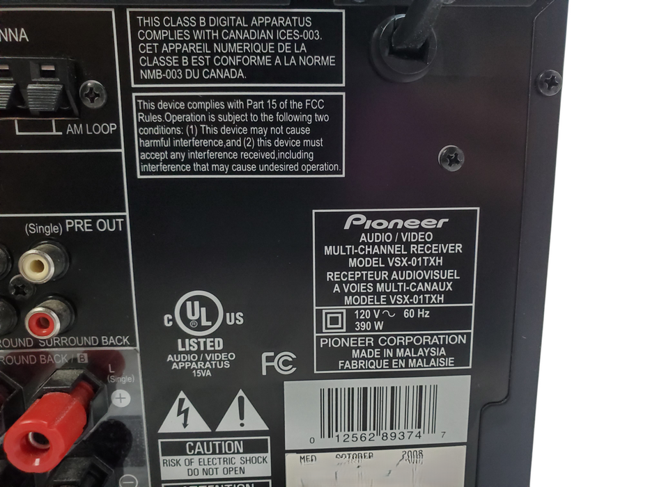 Pioneer Elite VSX-01TXH 7.1-Channel AV Receiver