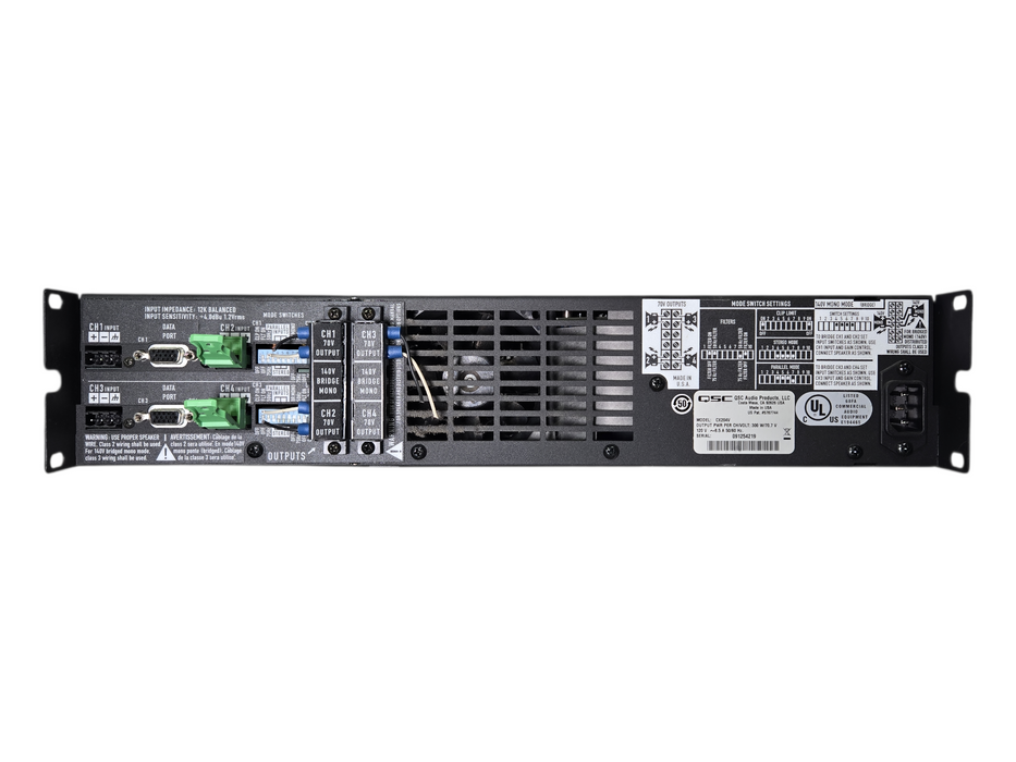 QSC CX204V Direct 200W 70V Amplifier 4 Channel 2U Rackmount
