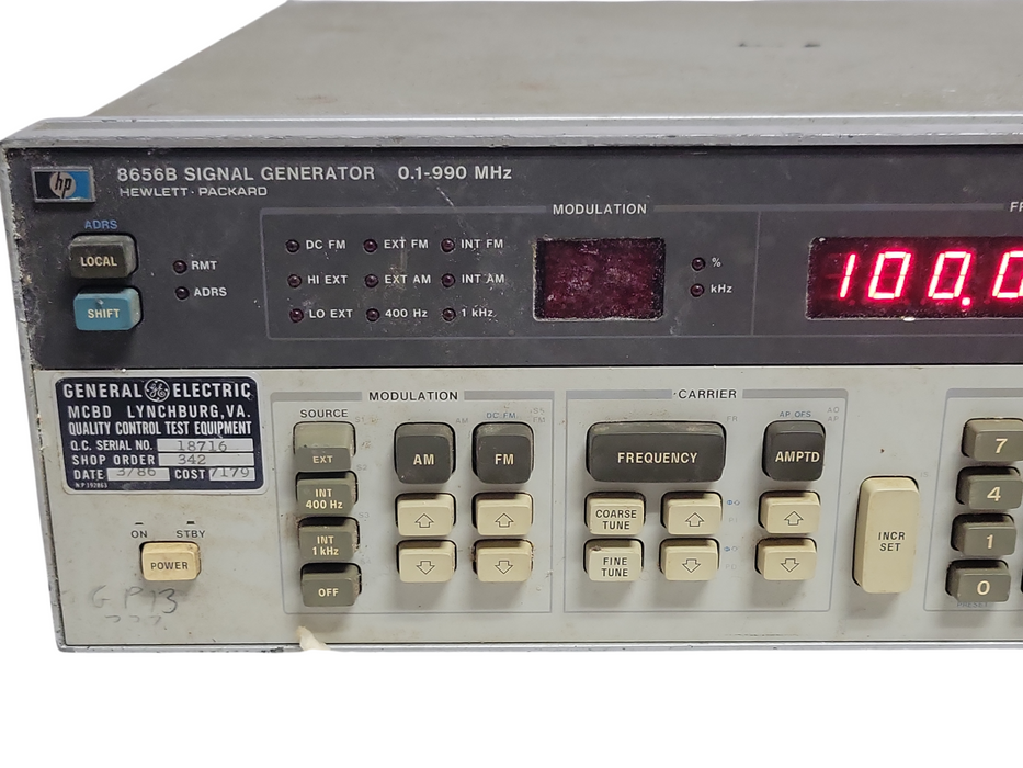HP 8656B signal Generator 0.1-990MHz, READ