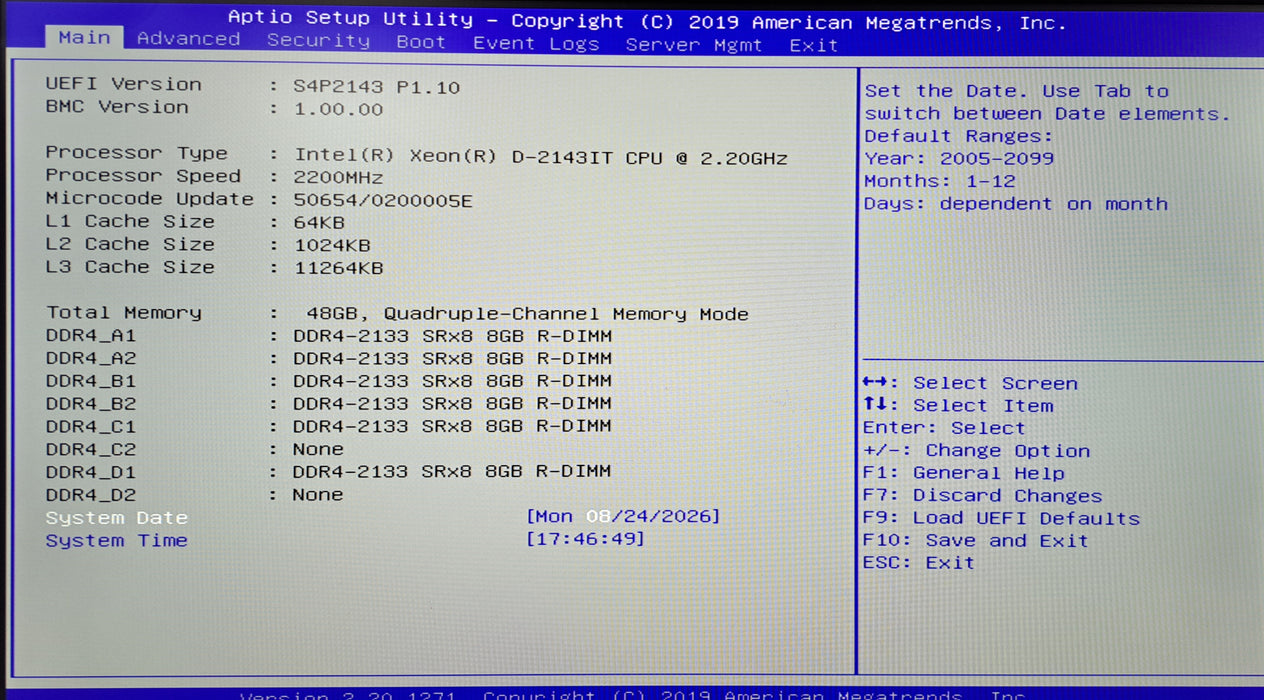 Datto Siris 4 S4P4 4x 3.5" | Xeon D-2143IT @2.20GHz, 48GB DDR4, No HDD's
