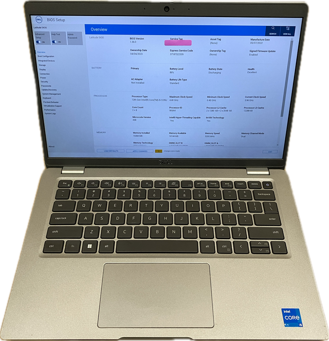 Dell Latitude 5430 Core i5-1235U 12th Gen 16GB RAM No SSD No OS Installed READ!