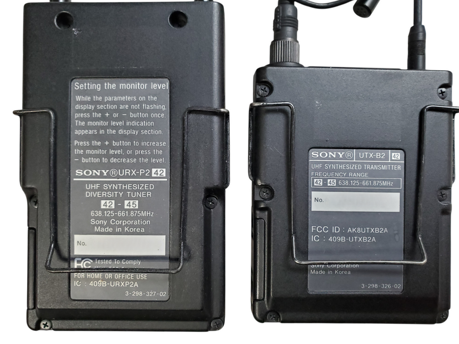 Sony URX-P2 UHF Tuner & Sony UTX-B2 UHF Transmitter *READ*