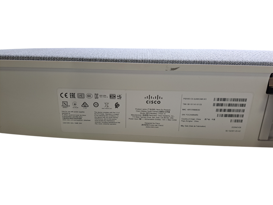Cisco TTC8-10 Webex Quad Conference Camera (Unit ONLY)
