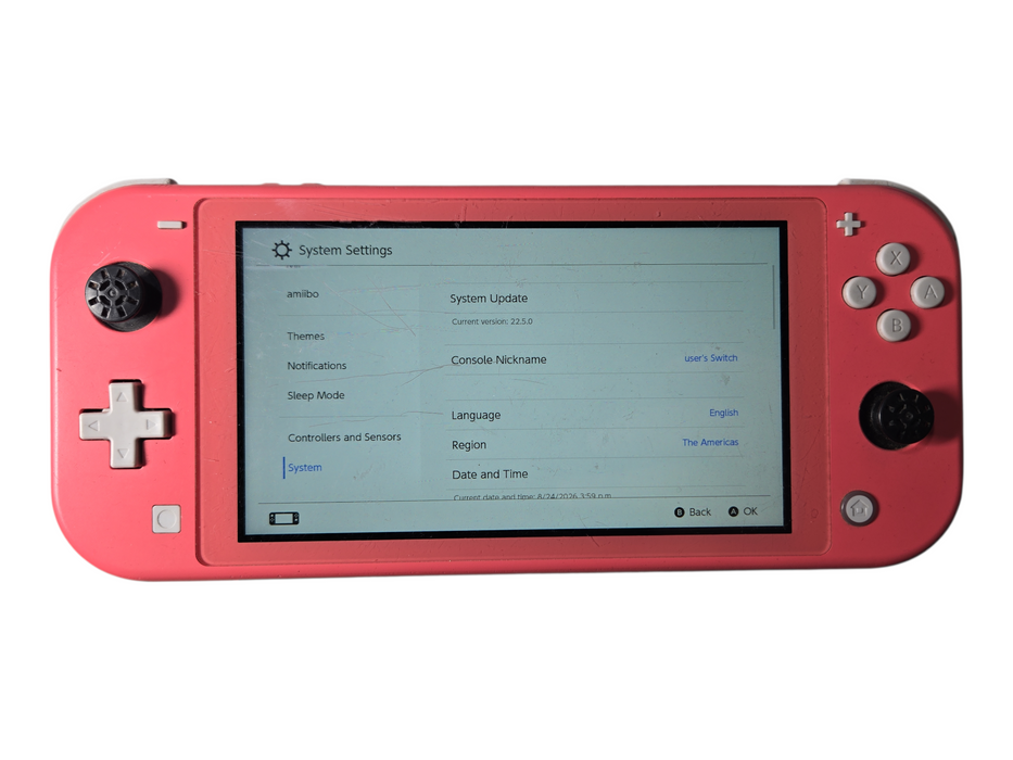 Nintendo Switch Lite Coral Handheld Console, No SD Card