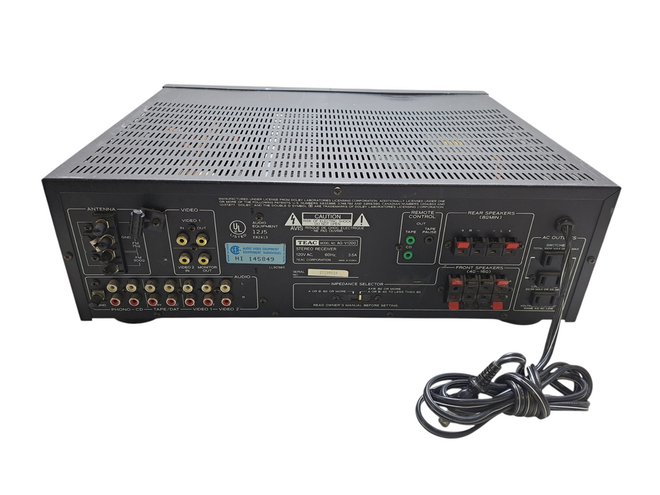 Teac AV Surround Sound Receiver Model AG-V1200 *No Remote