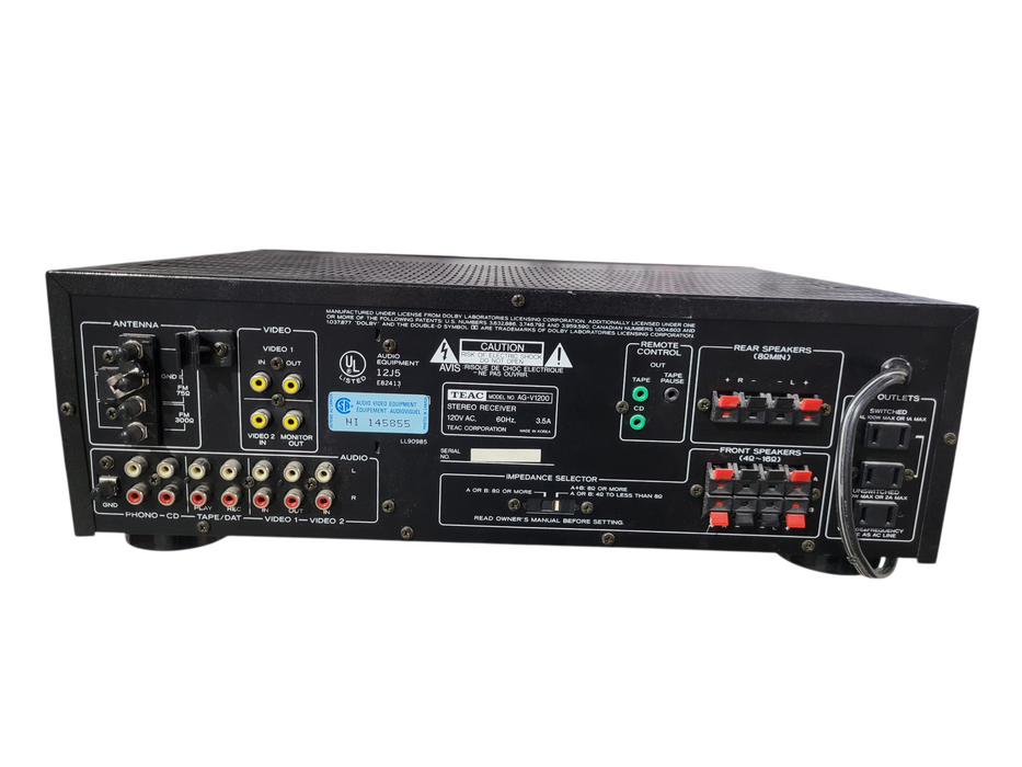Teac AG-V1200 Surround Sound Receiver *No Remote | READ!!