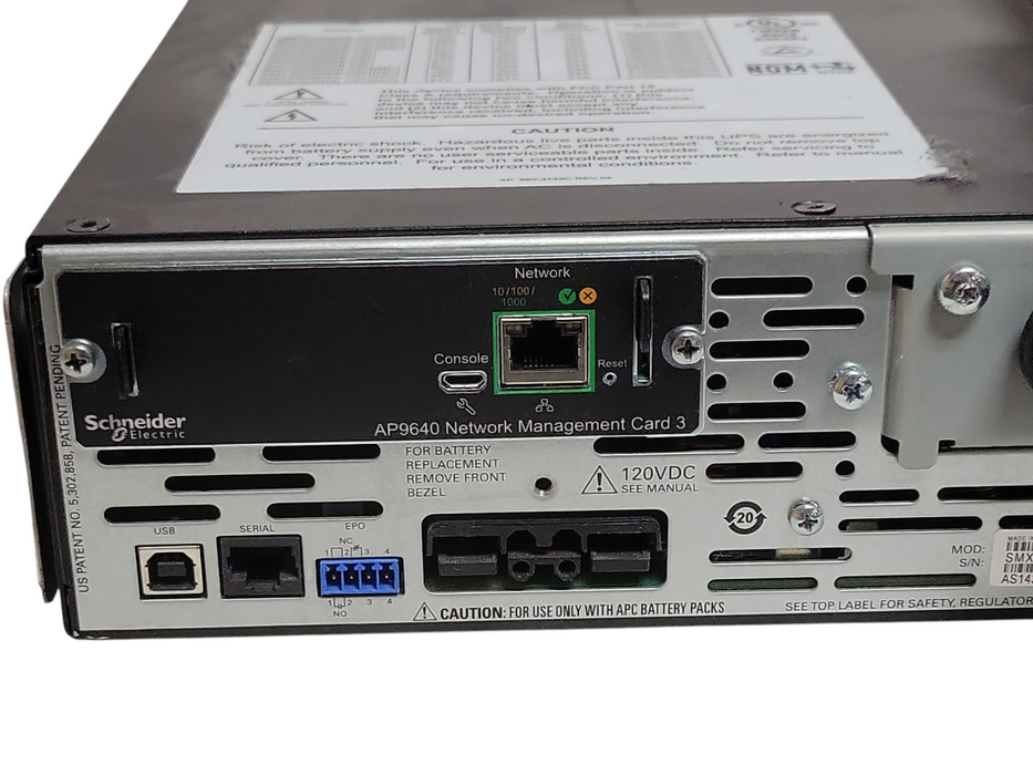 APC SMX2200RMLV2U 1980W Rackmount UPS w/ AP9640 Card, No Batteries, READ