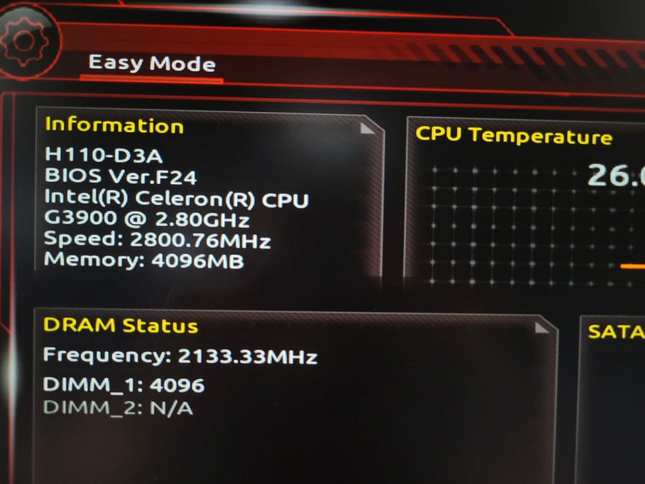 Intel Celeron G3900 GIGABYTE GA-H110-D3A 4GB DDR4