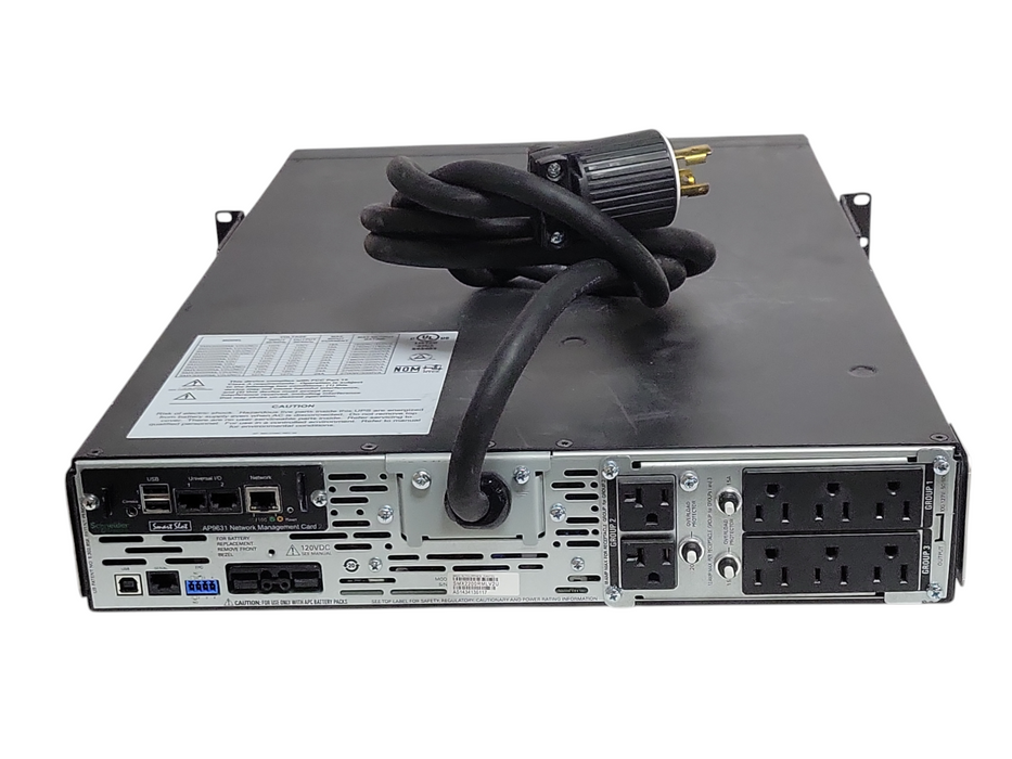 APC SMX2200RMLV2U 1980W Rackmount UPS w/ AP9631 Card, No Batteries, READ