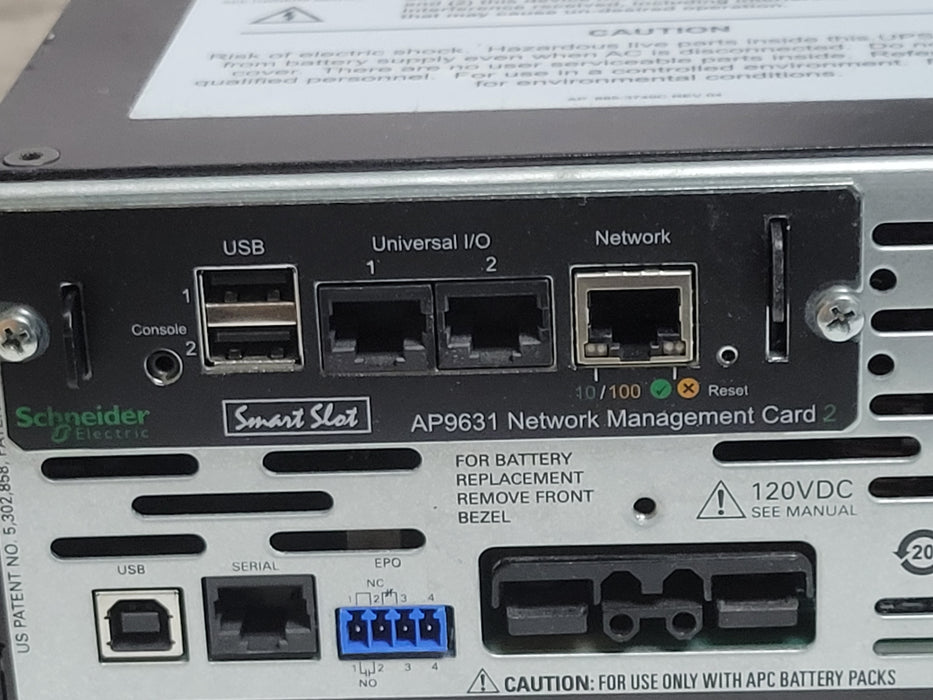 APC SMX2200RMLV2U 1980W Rackmount UPS w/ AP9631 Card, No Batteries, READ
