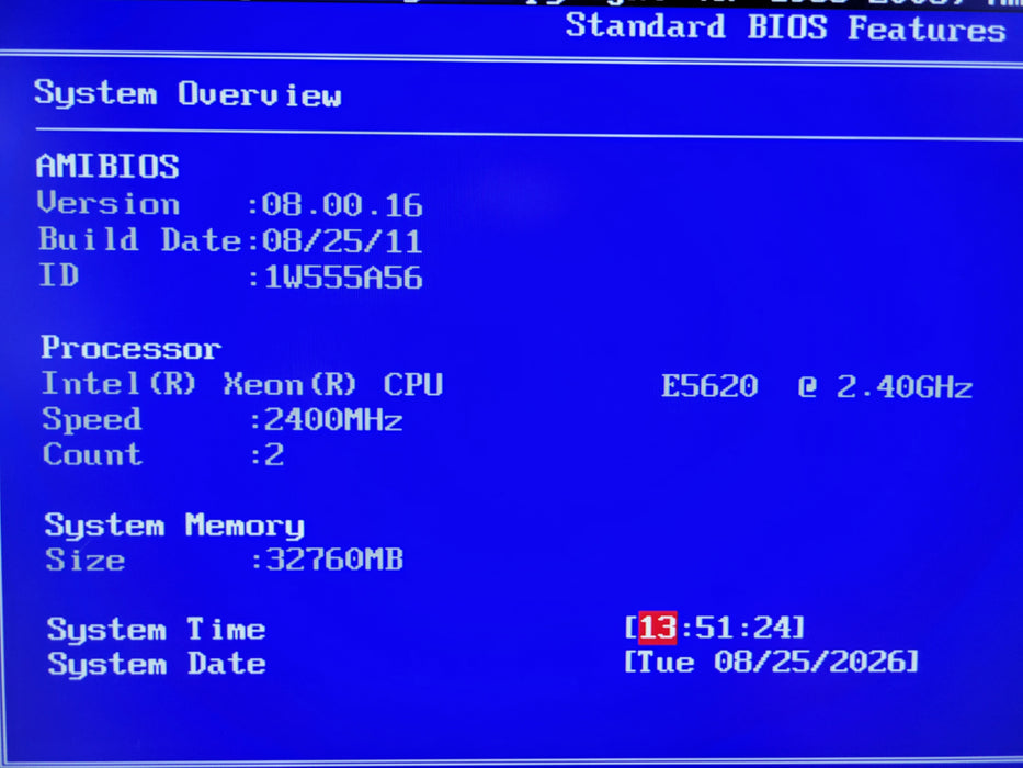 2x Intel Xeon E5620 EVGA CLASSIFIED SR-2 32GB DDR3 + I/O Plate