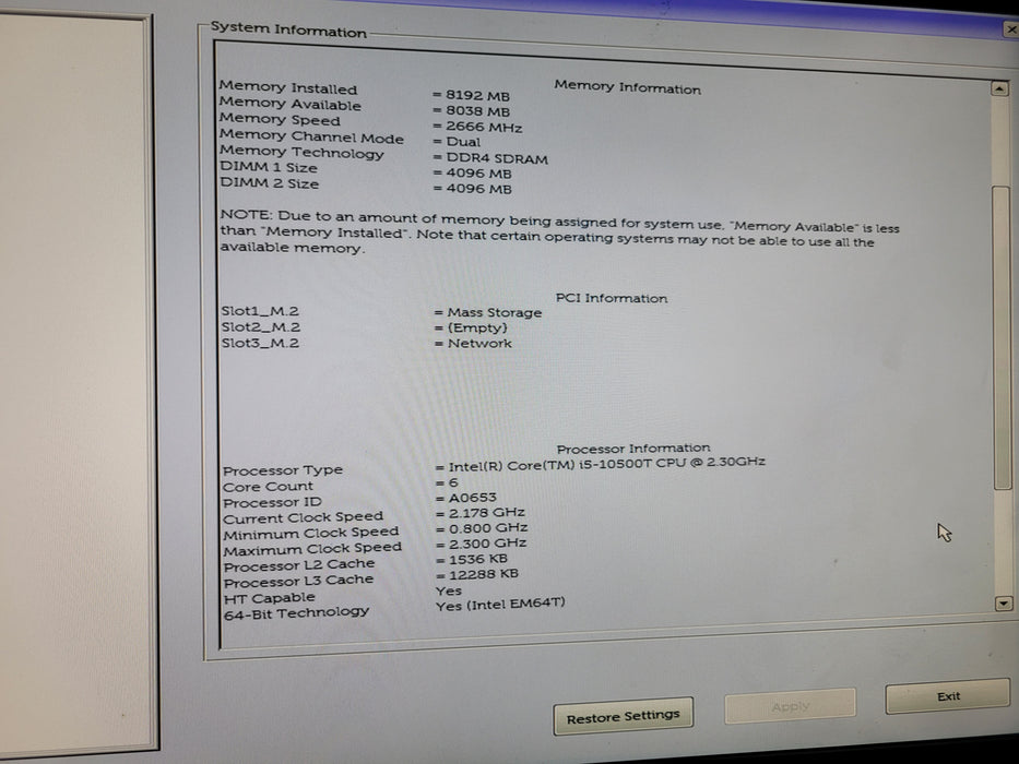 Dell OptiPlex 7080 | i5-10500T @2.30GHz 8GB DDR4 256GB NVMe | READ!!!