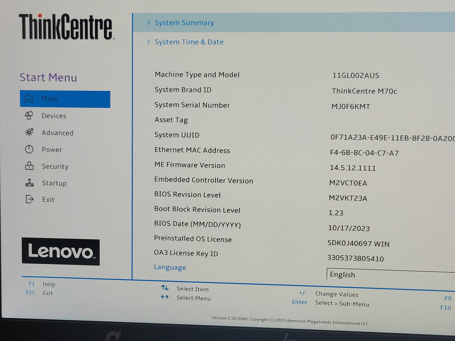 Lenovo ThinkCentre M70C SFF, Core I5-10400 2.90GHz, 8GB DDR4, 256GB SSD