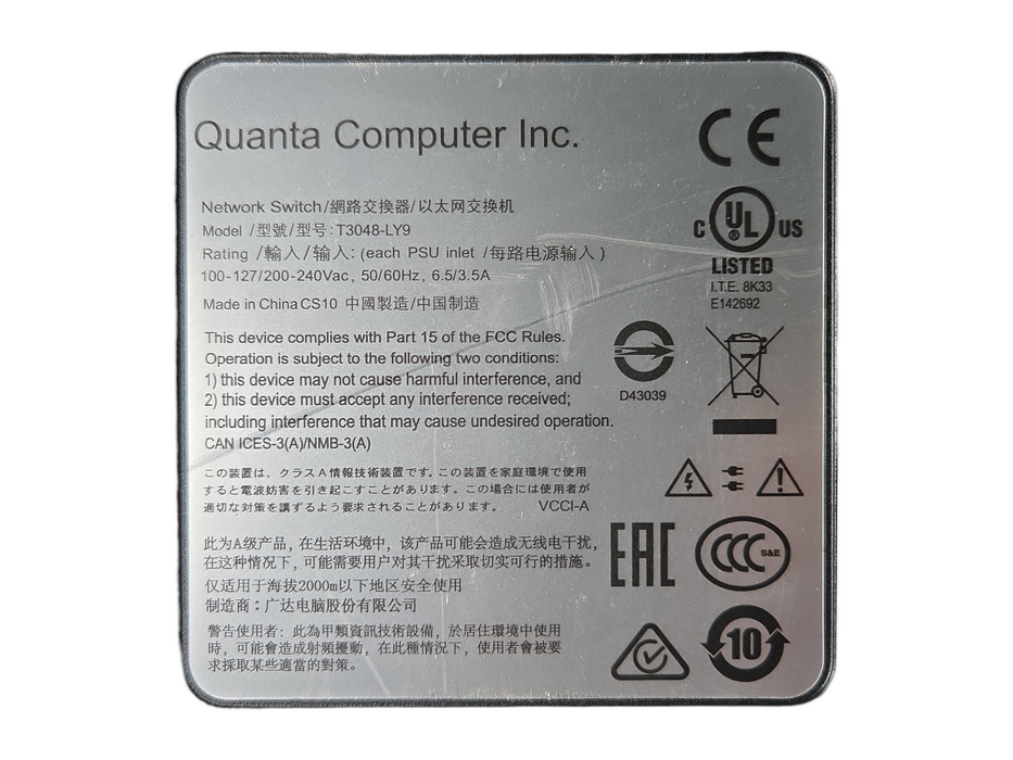 Quanta QCT QuantaMesh T3048-LY9 48-Port 10GBase-T + 6x40G QSFP+ Switch