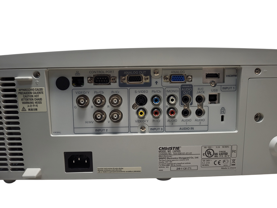 Christie LW555 5500-Lumen WXGA 3LCD Projector HDMI Large Venue 1467 Lamp Hours