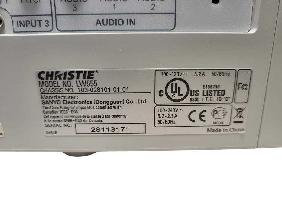 Christie LW555 5500-Lumen WXGA 3LCD Projector HDMI Large Venue 1467 Lamp Hours