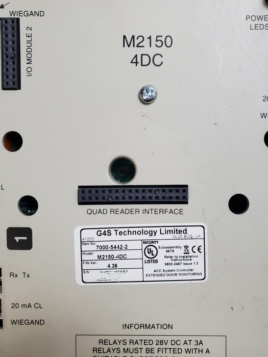 G4S M2150-4DC | 7000-5442-2 Door Controller Board *READ*